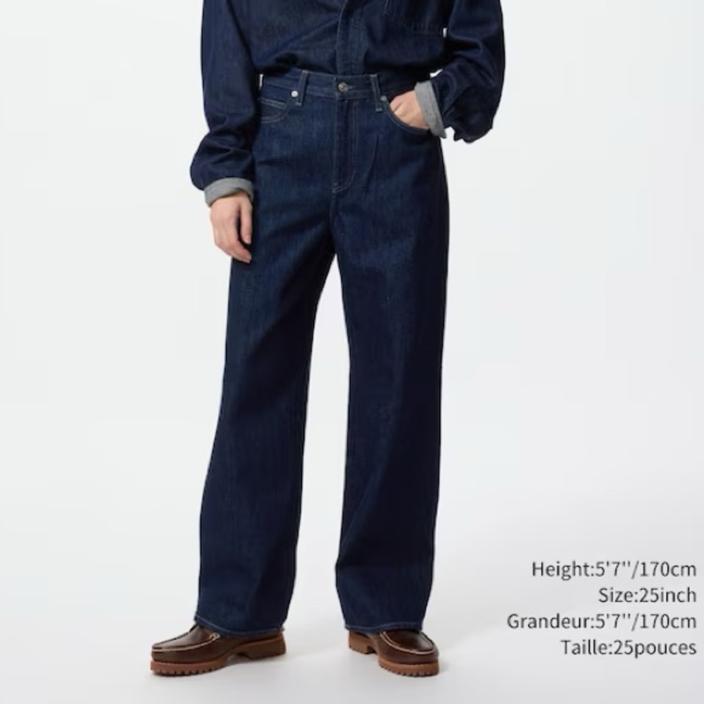High-Rise Wide-Leg Women's Jeans - Dark Indigo